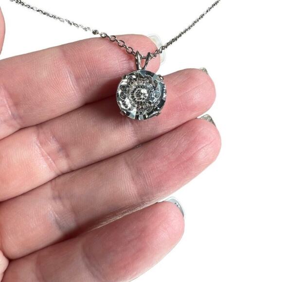 Swarovski Large Clear Round Crystal Pendant On Silver Chain Necklace - Picture 6 of 16